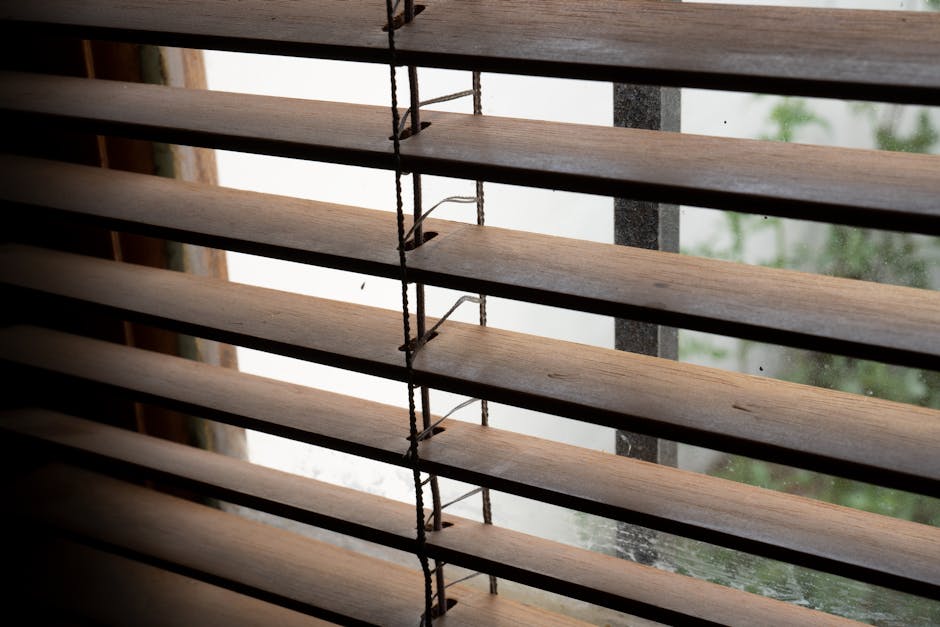 High-quality wooden window blinds