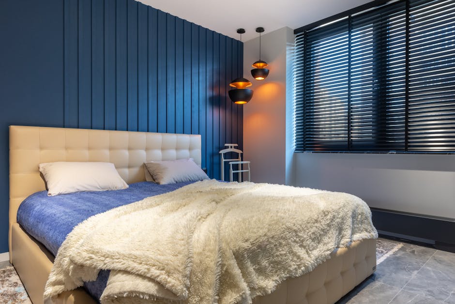 Blackout shades in a cozy bedroom setting